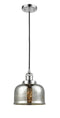 Innovations Lighting Large Bell 1-100 watt 8 inch Polished Chrome Mini Pendant  Silver Plated Mercury glass 201CPCG78