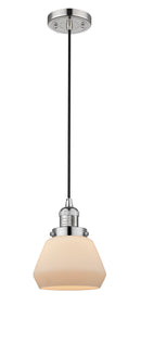 Innovations Lighting Fulton 1-100 watt 7 inch Polished Nickel Mini Pendant  Matte White Cased glass 201CPNG171