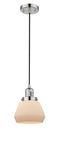 Innovations Lighting Fulton 1-100 watt 7 inch Polished Nickel Mini Pendant  Matte White Cased glass 201CPNG171