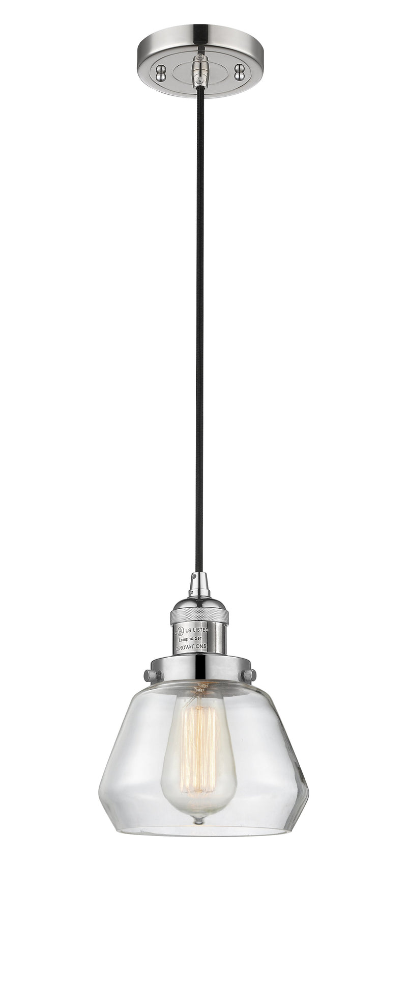 Innovations Lighting Fulton 1-100 watt 7 inch Polished Nickel Mini Pendant  Clear glass 201CPNG172