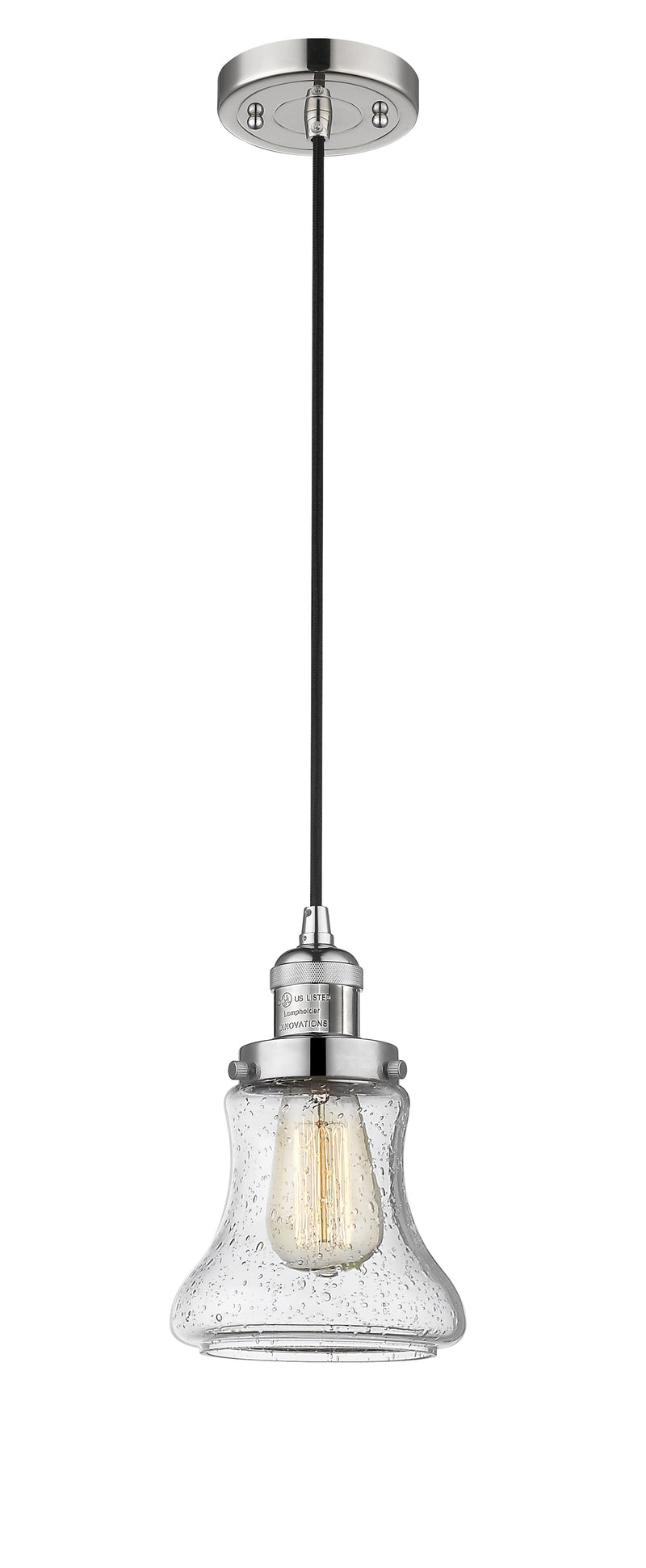 Innovations Lighting Bellmont 1-100 watt 6.5 inch Polished Nickel Mini Pendant  Seedy glass 201CPNG194