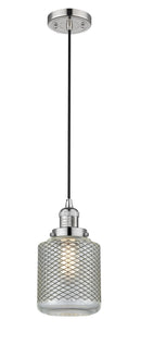 Innovations Lighting Stanton 1-100 watt 6 inch Polished Nickel Mini Pendant  Vintage Wire Mesh glass 201CPNG262