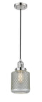 Innovations Lighting Stanton 1-100 watt 6 inch Polished Nickel Mini Pendant  Vintage Wire Mesh glass 201CPNG262