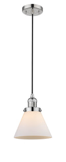 Innovations Lighting Large Cone 1-100 watt 8 inch Polished Nickel Mini Pendant  Matte White Cased glass 201CPNG41