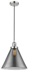 Innovations Lighting X-Large Cone 1-100 watt 12 inch Polished Nickel Mini Pendant  Smoked glass 201CPNG43L