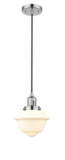 Innovations Lighting Small Oxford 1-100 watt 8 inch Polished Nickel Mini Pendant  Matte White Cased glass 201CPNG531