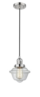 Innovations Lighting Small Oxford 1-100 watt 8 inch Polished Nickel Mini Pendant  Clear glass 201CPNG532