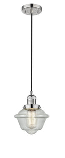 Innovations Lighting Small Oxford 1-100 watt 8 inch Polished Nickel Mini Pendant  Seedy glass 201CPNG534