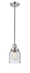 Innovations Lighting Small Bell 1-100 watt 5 inch Polished Nickel Mini Pendant  Seedy glass 201CPNG54