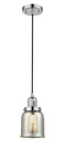 Innovations Lighting Small Bell 1-100 watt 5 inch Polished Nickel Mini Pendant  Silver Plated Mercury glass 201CPNG58