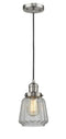 Innovations Lighting Chatham 1-100 watt 6 inch Brushed Satin Nickel Mini Pendant  Clear Fluted glass 201CSNG142