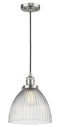 Innovations Lighting Seneca Falls 1-100 watt 9.5 inch Brushed Satin Nickel Pendant  Clear glass 201CSNG222