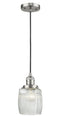 Innovations Lighting Colton 1-100 watt 8 inch Brushed Satin Nickel Mini Pendant  Thick Clear Halophane glass 201CSNG302