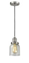 Innovations Lighting Small Bell 1-100 watt 8 inch Antique Copper Mini Pendant  Seedy glass 201CSNG54