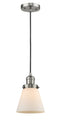 Innovations Lighting Small Cone 1-100 watt 6 inch Brushed Satin Nickel Mini Pendant  Matte White Cased glass 201CSNG61