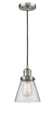 Innovations Lighting Small Cone 1-100 watt 6 inch Brushed Satin Nickel Mini Pendant  Clear glass 201CSNG62