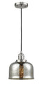 Innovations Lighting Large Bell 1-100 watt 8 inch Brushed Satin Nickel Mini Pendant  Silver Plated Mercury glass 201CSNG78