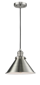 Innovations Lighting Briarcliff 1-100 watt 10 inch Brushed Satin Nickel Mini Pendant  Brushed Satin Nickel Briarcliff shades  201CSNM10SN