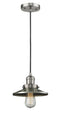 Innovations Lighting Railroad 1-100 watt 8 inch Brushed Satin Nickel Mini Pendant  Brushed Satin Nickel Railroad shades  201CSNM2