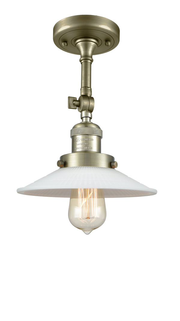 Innovations Lighting Halophane 1 Light Semi-Flush Mount Part Of The Franklin Restoration Collection 201F-AB-G1