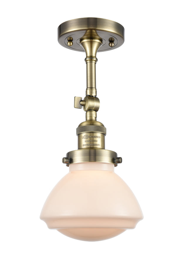 Innovations Lighting Olean 1 Light Semi-Flush Mount Part Of The Franklin Restoration Collection 201F-AB-G321-LED