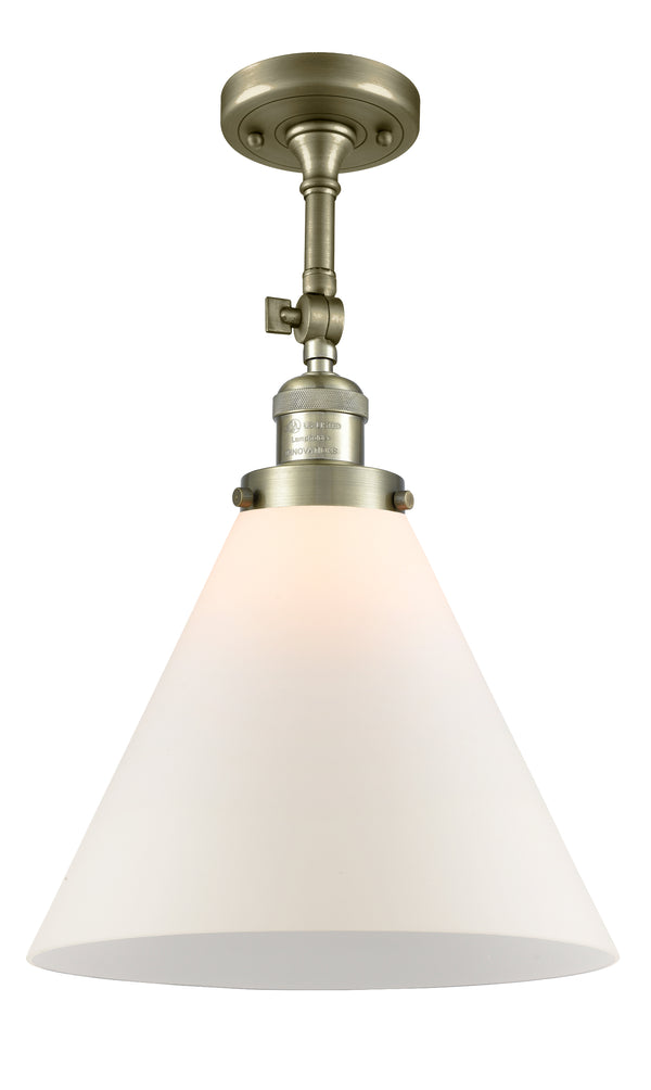 Innovations Lighting X-Large Cone 1 Light Semi-Flush Mount Part Of The Franklin Restoration Collection 201F-AB-G41-L-LED