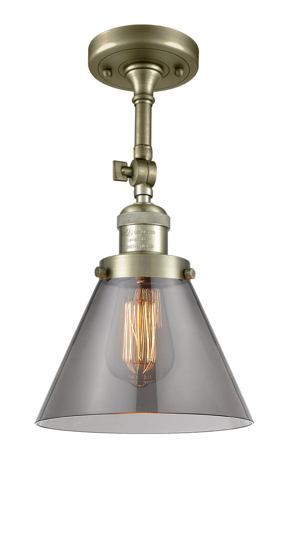 Innovations Lighting Large Cone 1 Light Semi-Flush Mount Part Of The Franklin Restoration Collection 201F-AB-G43