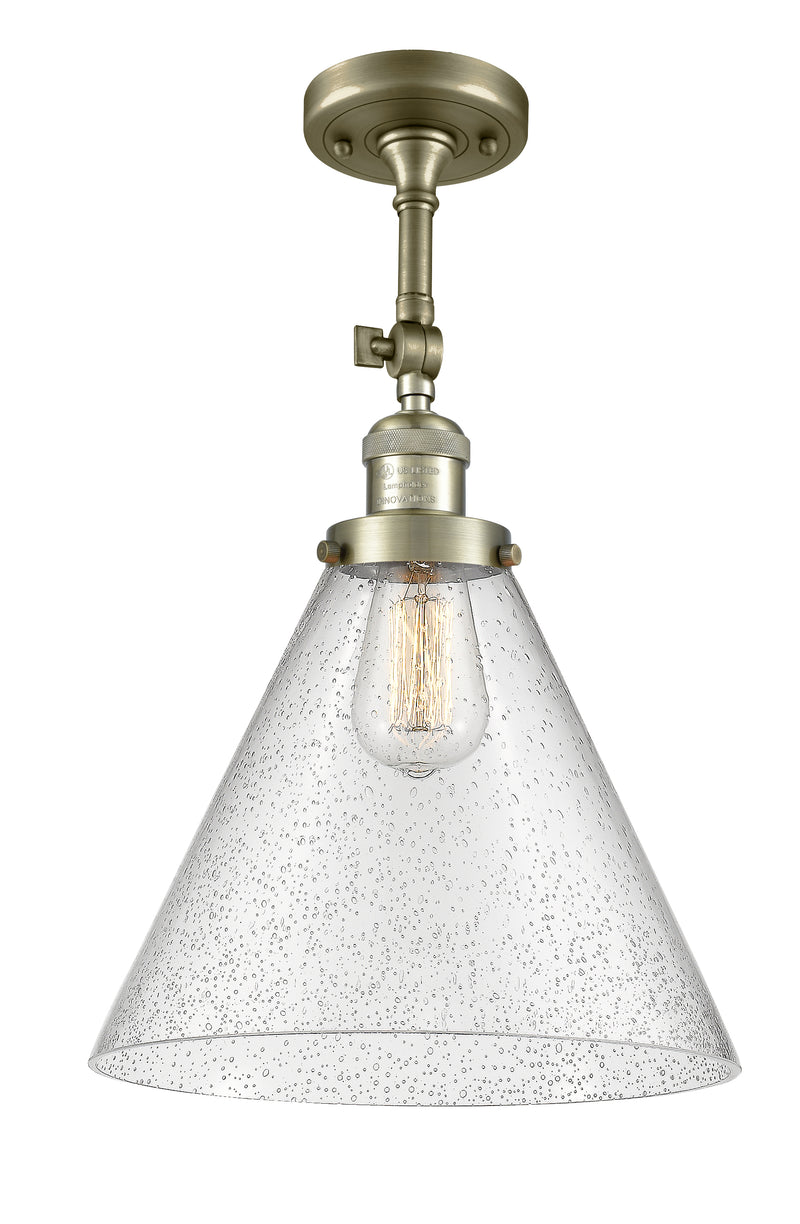 Innovations Lighting X-Large Cone 1 Light Semi-Flush Mount Part Of The Franklin Restoration Collection 201F-AB-G44-L-LED