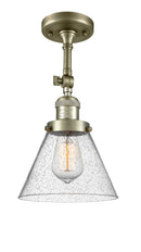 Innovations Lighting Large Cone 1 Light Semi-Flush Mount Part Of The Franklin Restoration Collection 201F-AB-G44