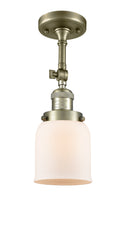 Innovations Lighting Small Bell 1 Light Semi-Flush Mount Part Of The Franklin Restoration Collection 201F-AB-G51-LED