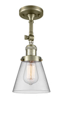 Innovations Lighting Small Cone 1 Light Semi-Flush Mount Part Of The Franklin Restoration Collection 201F-AB-G62