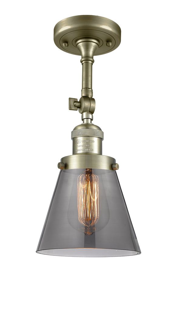 Innovations Lighting Small Cone 1 Light Semi-Flush Mount Part Of The Franklin Restoration Collection 201F-AB-G63