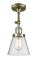 Innovations Lighting Small Cone 1 Light Semi-Flush Mount Part Of The Franklin Restoration Collection 201F-AB-G64-LED