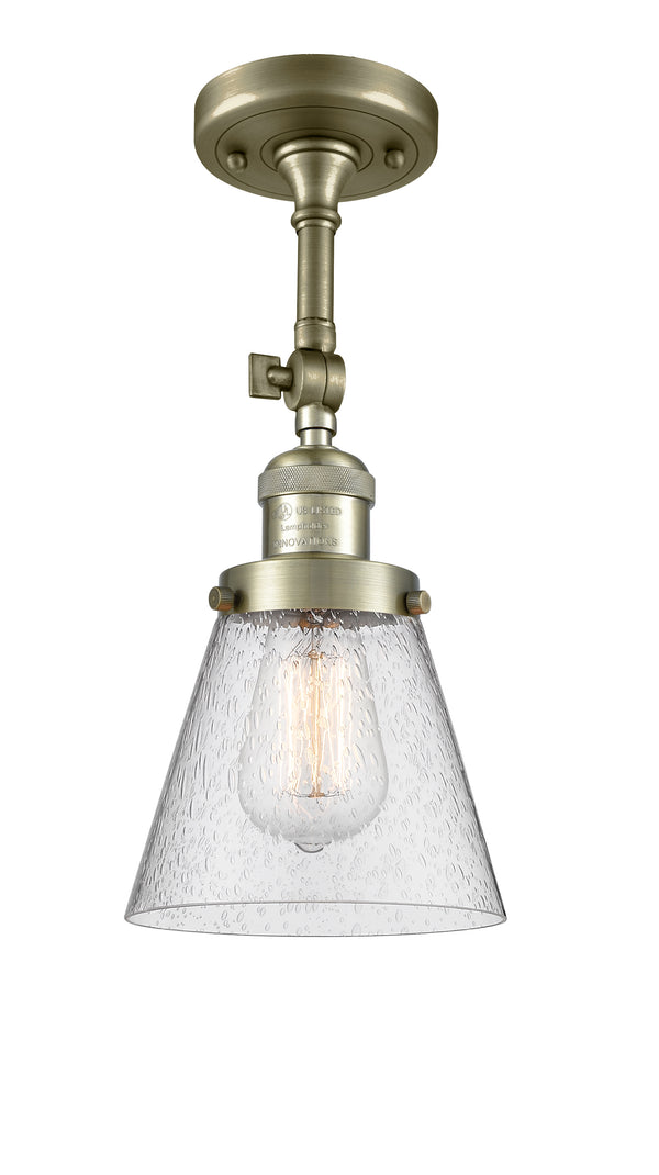 Innovations Lighting Small Cone 1 Light Semi-Flush Mount Part Of The Franklin Restoration Collection 201F-AB-G64