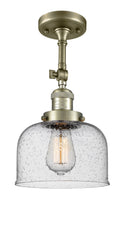 Innovations Lighting Large Bell 1 Light Semi-Flush Mount Part Of The Franklin Restoration Collection 201F-AB-G74