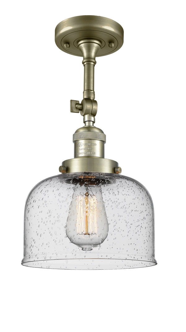 Innovations Lighting Large Bell 1 Light Semi-Flush Mount Part Of The Franklin Restoration Collection 201F-AB-G74-LED