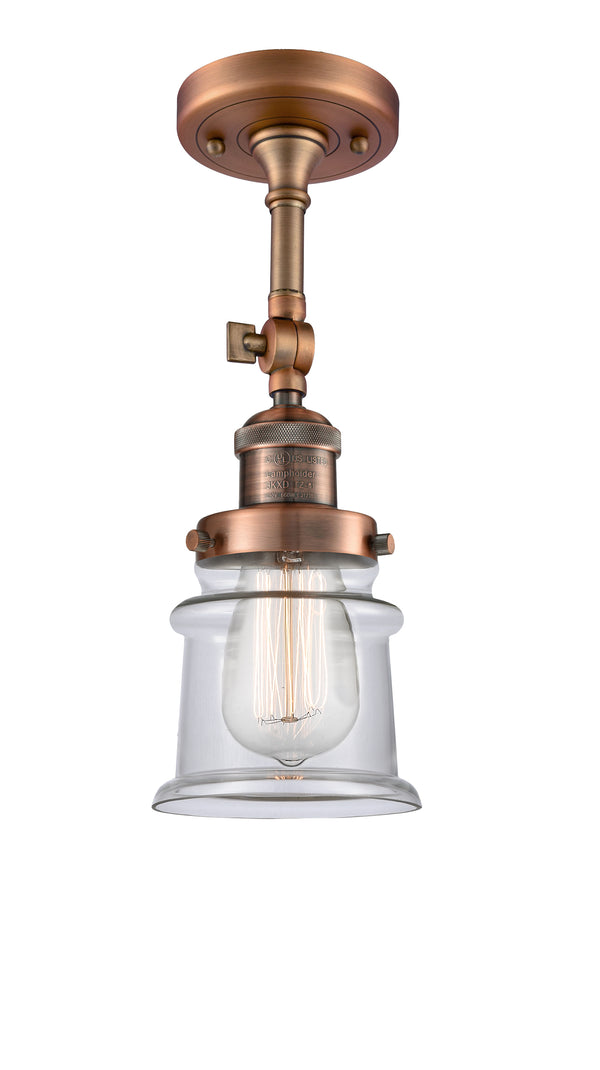 Innovations Lighting Small Canton 1 Light Semi-Flush Mount Part Of The Franklin Restoration Collection 201F-AC-G182S-LED