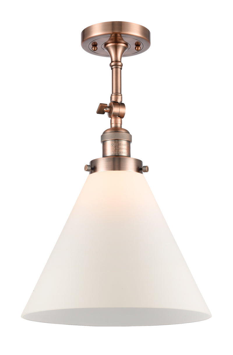 Innovations Lighting X-Large Cone 1 Light Semi-Flush Mount Part Of The Franklin Restoration Collection 201F-AC-G41-L-LED