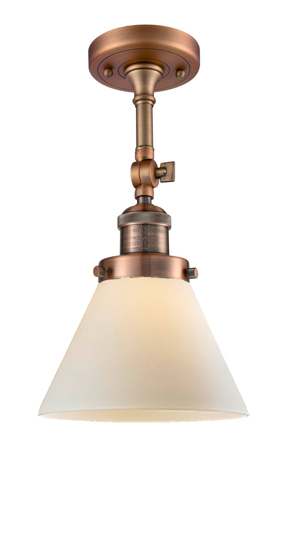 Innovations Lighting Large Cone 1 Light Semi-Flush Mount Part Of The Franklin Restoration Collection 201F-AC-G41-LED