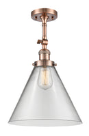 Innovations Lighting X-Large Cone 1 Light Semi-Flush Mount Part Of The Franklin Restoration Collection 201F-AC-G42-L