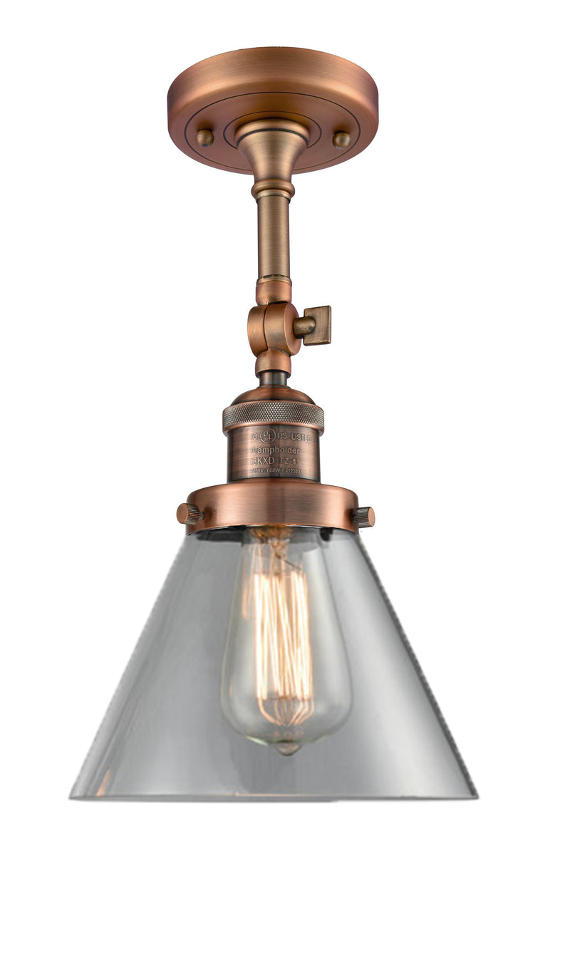 Innovations Lighting Large Cone 1 Light Semi-Flush Mount Part Of The Franklin Restoration Collection 201F-AC-G42