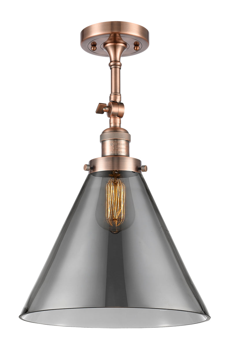 Innovations Lighting X-Large Cone 1 Light Semi-Flush Mount Part Of The Franklin Restoration Collection 201F-AC-G43-L