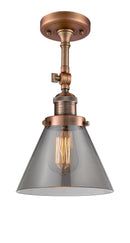 Innovations Lighting Large Cone 1 Light Semi-Flush Mount Part Of The Franklin Restoration Collection 201F-AC-G43