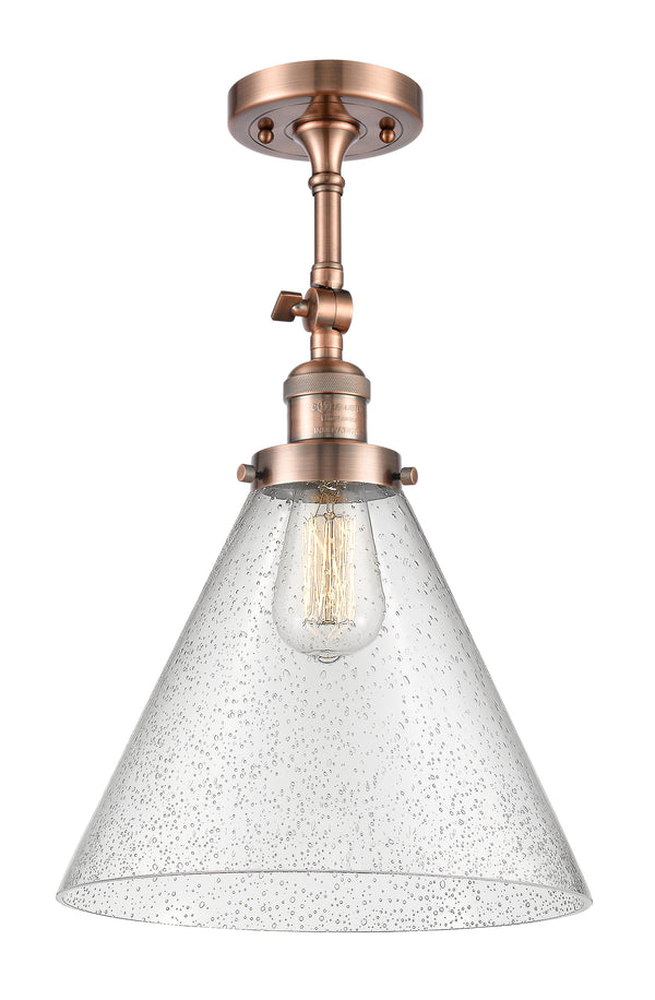 Innovations Lighting X-Large Cone 1 Light Semi-Flush Mount Part Of The Franklin Restoration Collection 201F-AC-G44-L