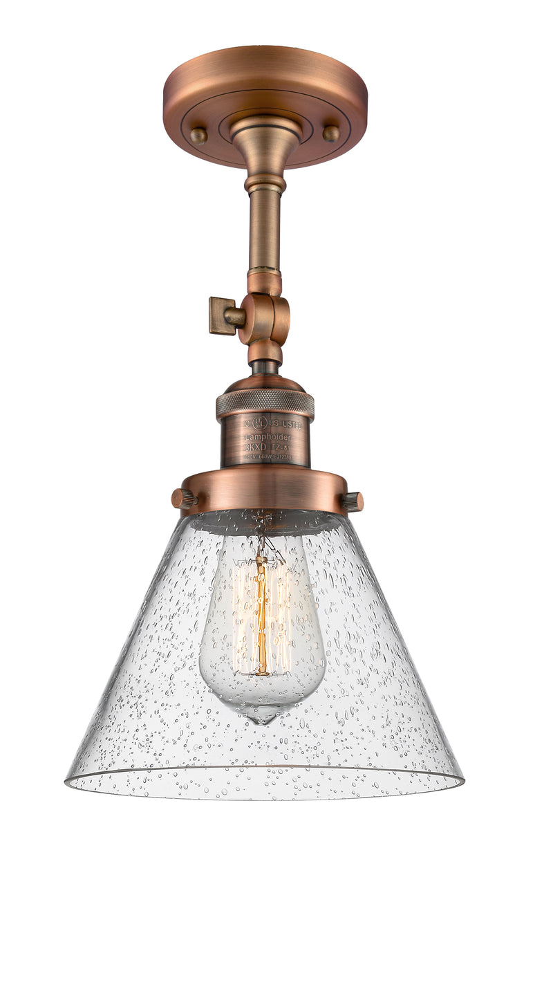 Innovations Lighting Large Cone 1 Light Semi-Flush Mount Part Of The Franklin Restoration Collection 201F-AC-G44-LED