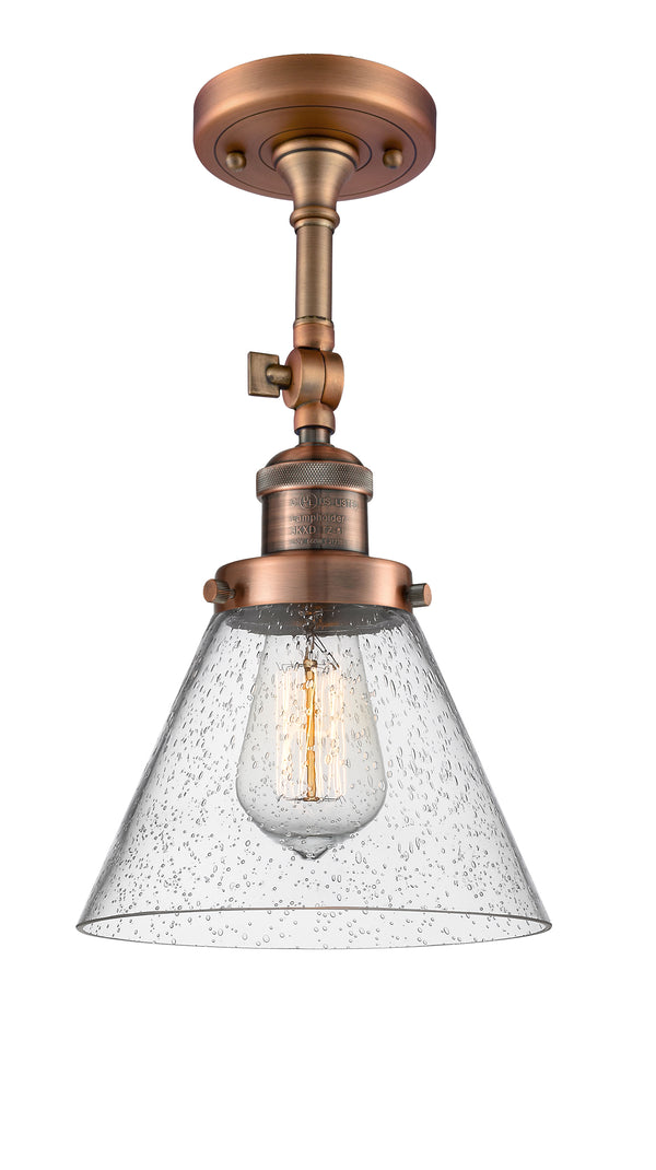 Innovations Lighting Large Cone 1 Light Semi-Flush Mount Part Of The Franklin Restoration Collection 201F-AC-G44