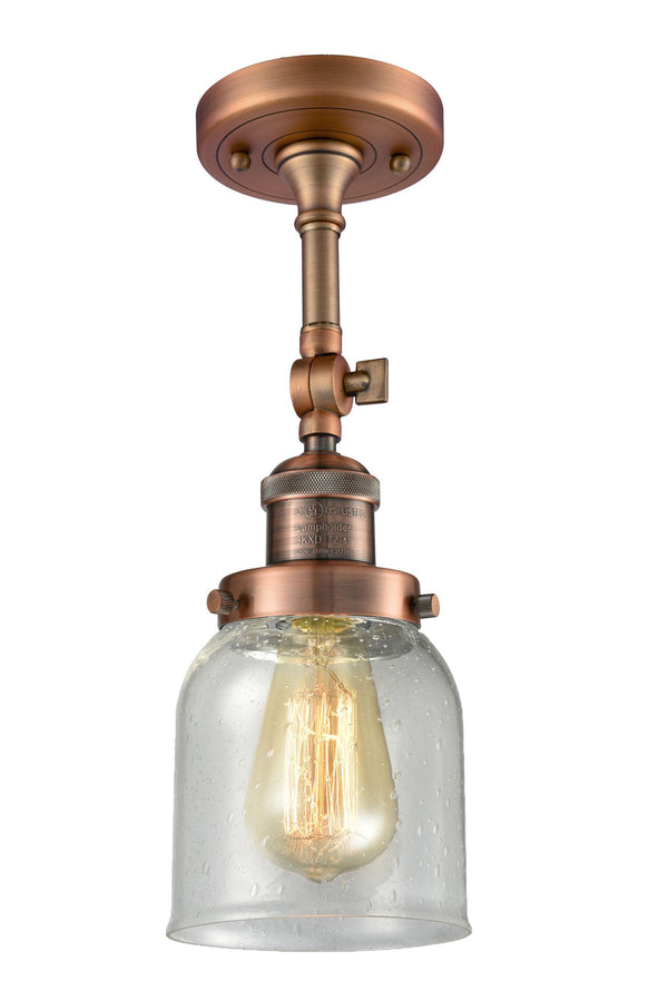 Innovations Lighting Small Bell 1 Light Semi-Flush Mount Part Of The Franklin Restoration Collection 201F-AC-G54-LED