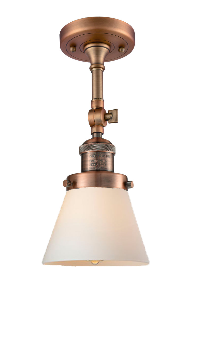 Innovations Lighting Small Cone 1 Light Semi-Flush Mount Part Of The Franklin Restoration Collection 201F-AC-G61-LED