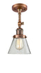 Innovations Lighting Small Cone 1 Light Semi-Flush Mount Part Of The Franklin Restoration Collection 201F-AC-G62