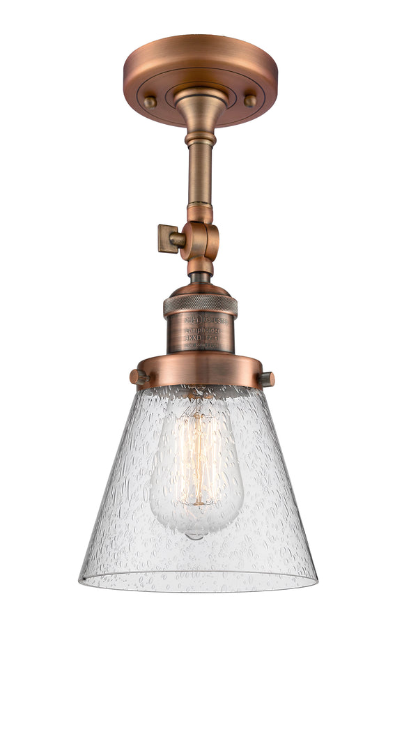 Innovations Lighting Small Cone 1 Light Semi-Flush Mount Part Of The Franklin Restoration Collection 201F-AC-G64-LED